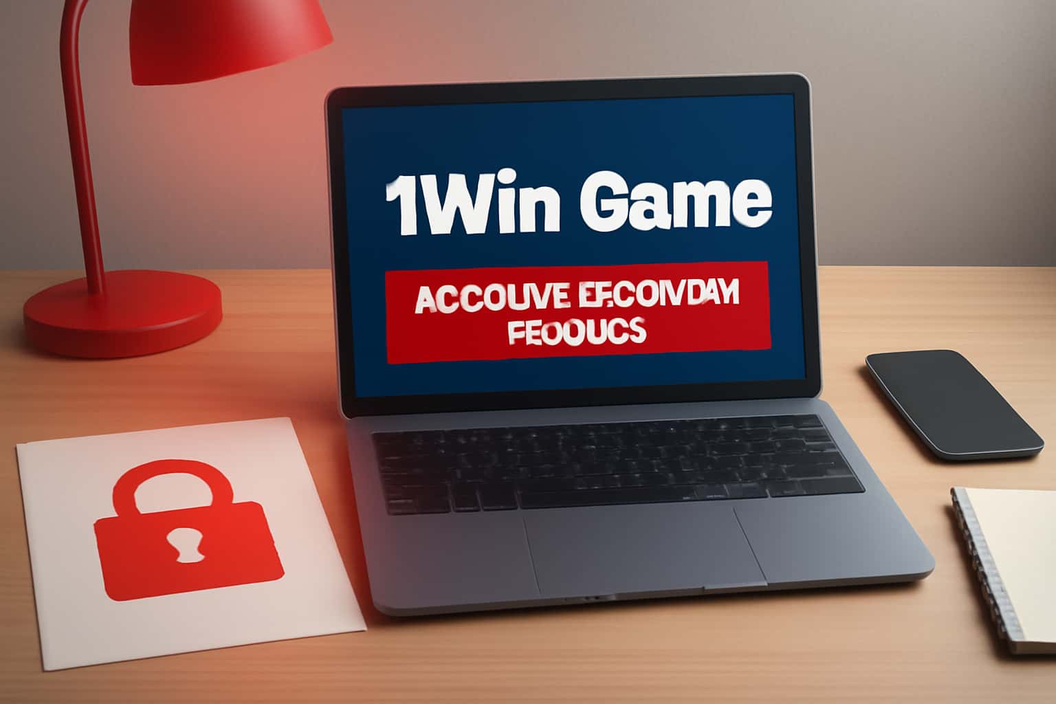 Visual representation of the 1Win Game Account Recovery Process with relevant text.