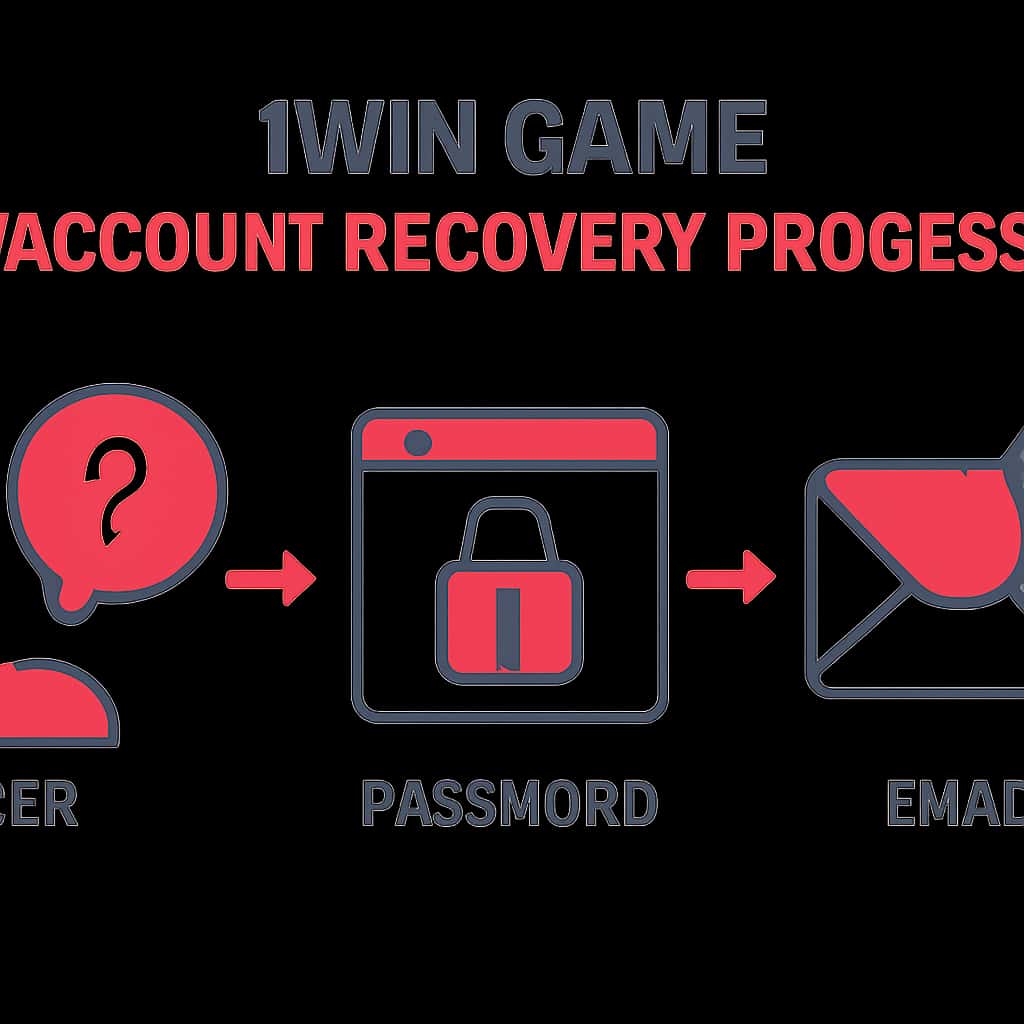 Illustration of the steps involved in the 1Win Game Account Recovery Process.