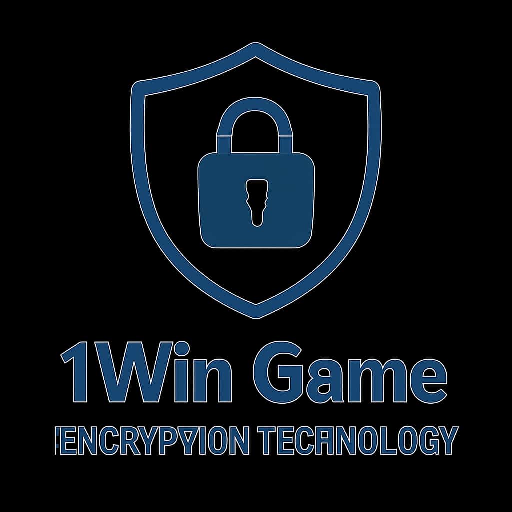 A professional badge representing 1Win Game Encryption Technology.
