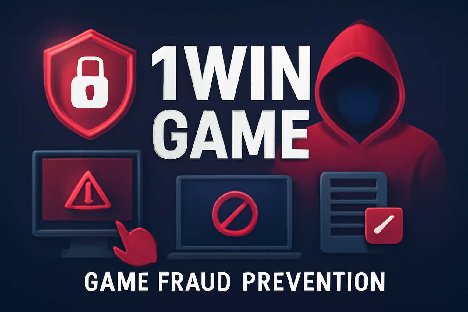 An informative illustration showcasing the concept of 1Win Game fraud prevention.
