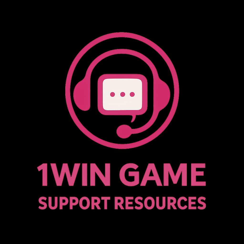 A badge illustrating 1Win Game support resources.