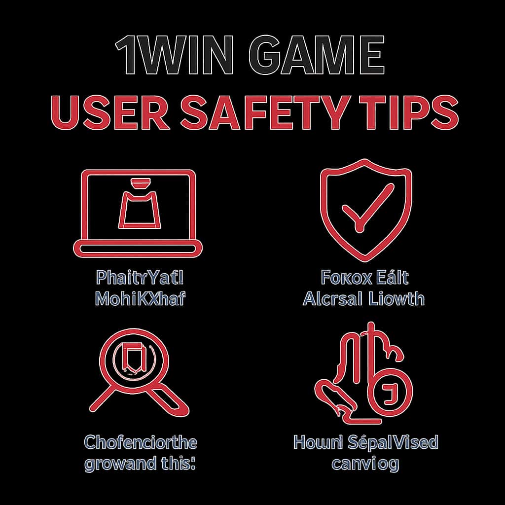 A diagram illustrating key safety measures for using 1Win Game.