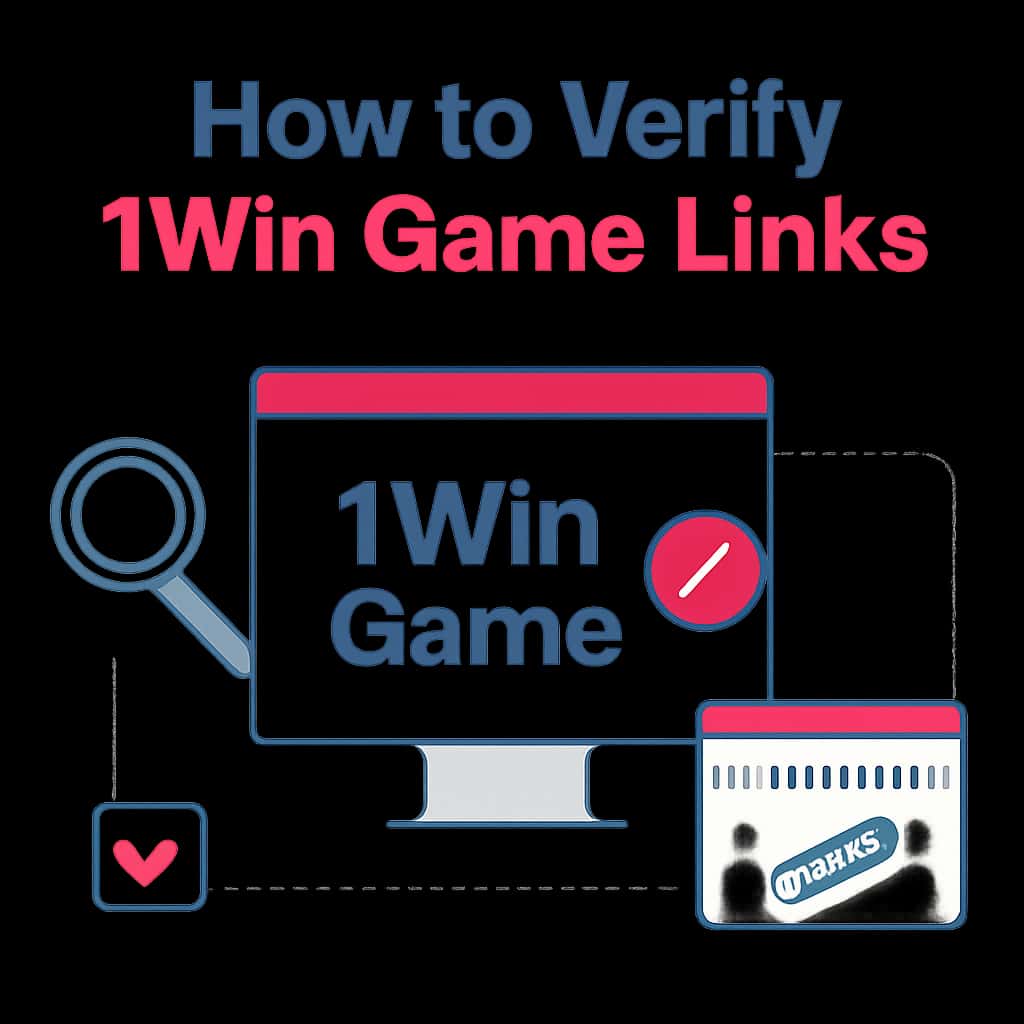 A diagram detailing the steps to verify 1Win Game links.
