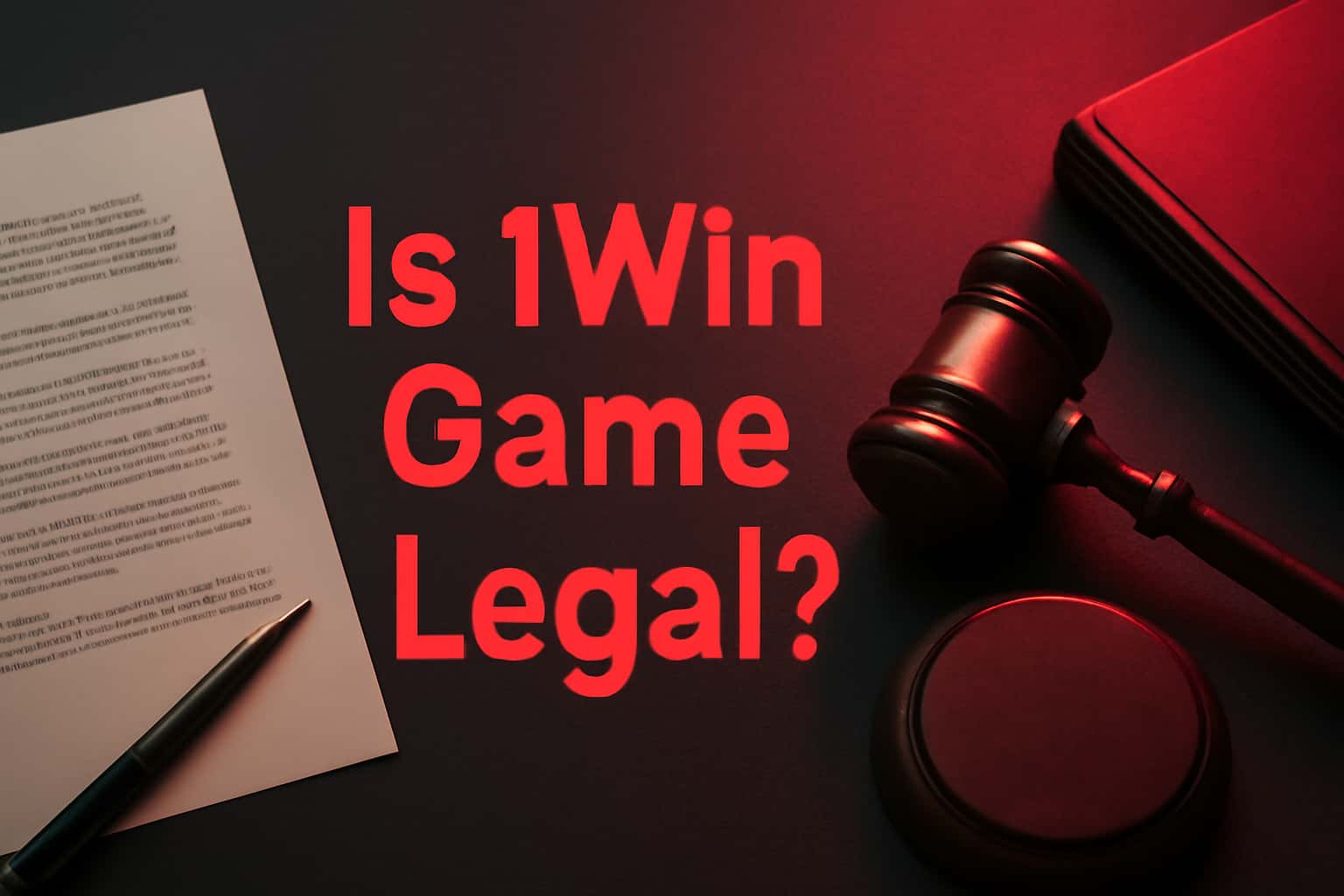 An informational scene representing the legality of 1Win Game, featuring the text '1Win Game'.